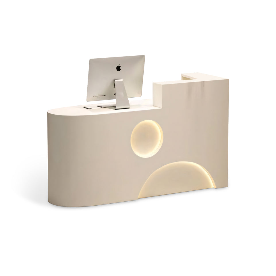 Minimalist Aesthetic Design Fully Assembled Small Reception Desk with LED Lights JDT-2015