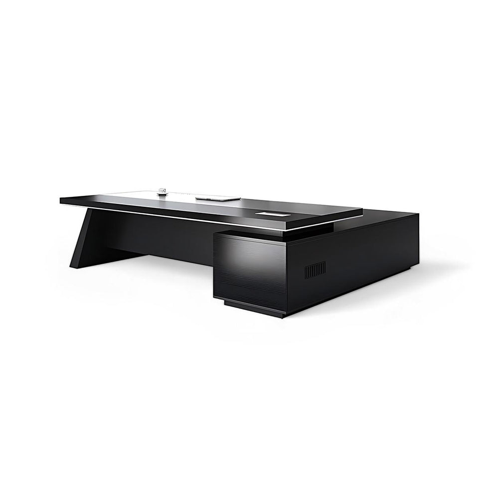 Modern Office Desk, Wooden Computer Desk, Black Executive Desk LBZ-756