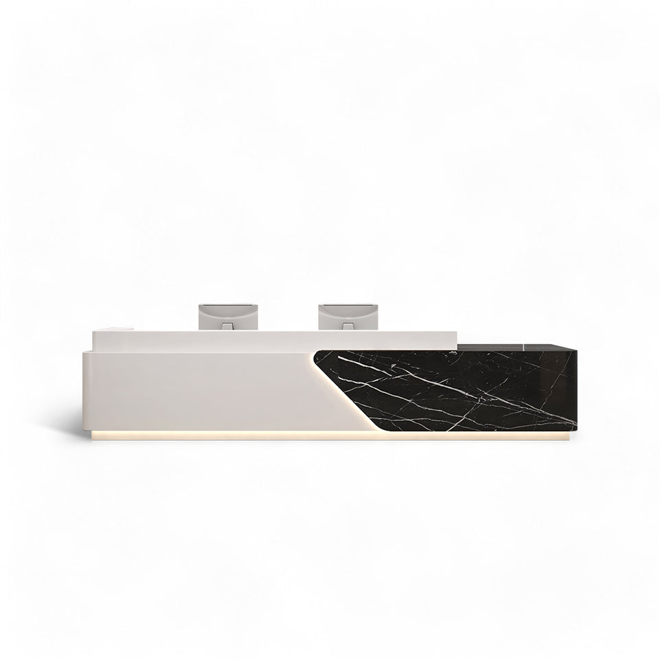 Rectangular Simple Lacquer Imitation Marble Multi-person Reception Desk JDT-2050