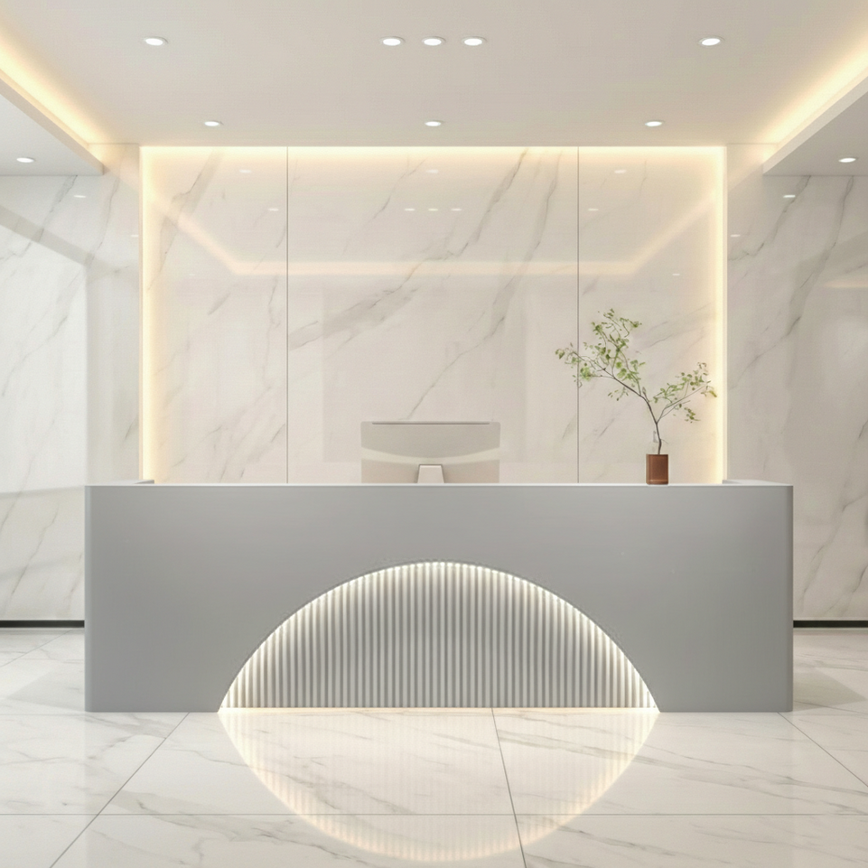 Fully Assembled LED Salon Reception Desk  with Storage JDT-1039