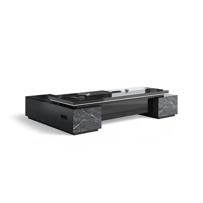 Luxury Black Executive Computer With Side Cabinet Desk LBZ-701