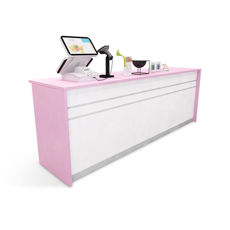 Contemporary Minimalist Rectangular Corner Reception Desk With Compartments JDT-020