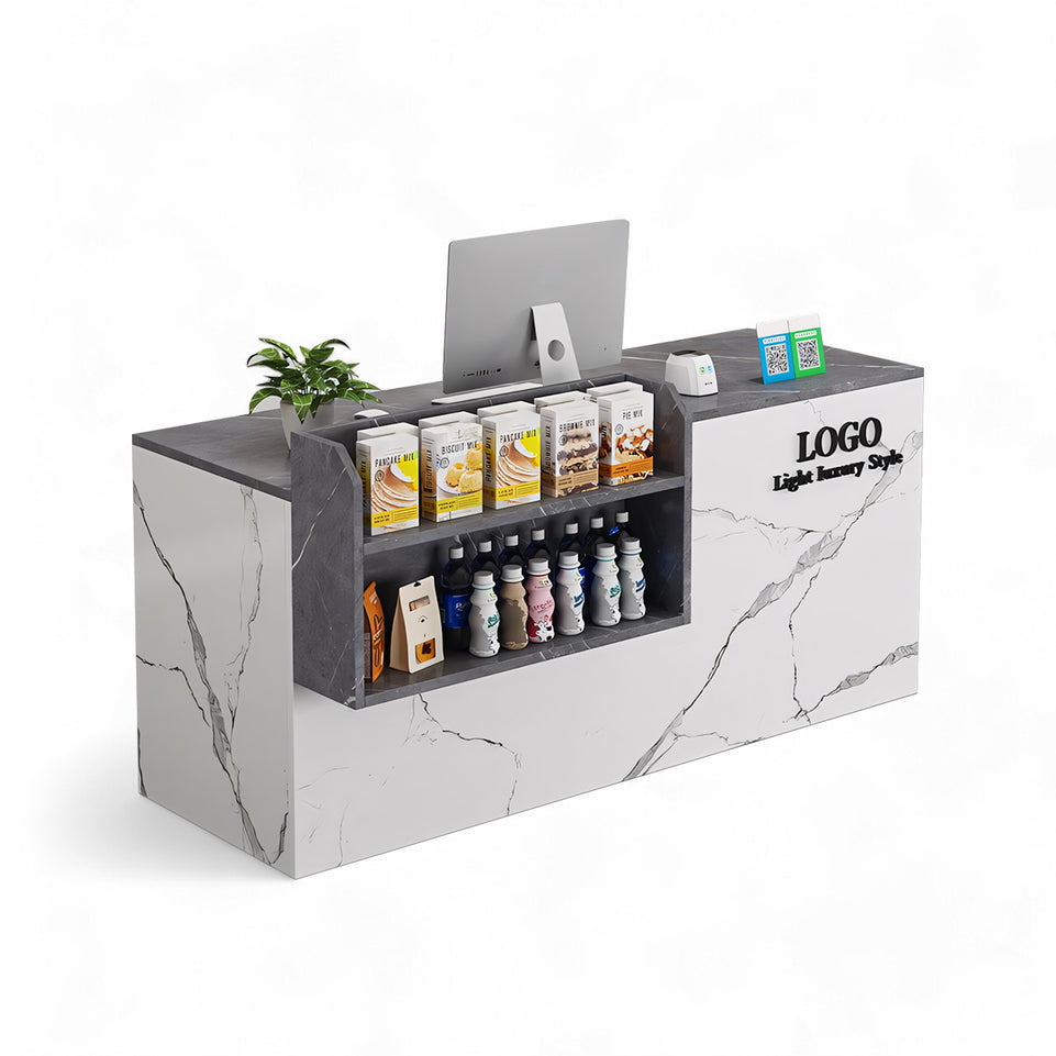 Small Modern Supermarket Counter Clothing Store Reception Desk JDT-2043