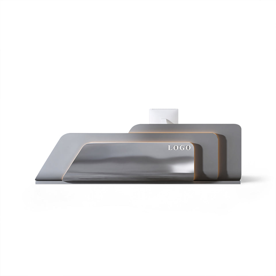 Sleek Stainless Steel Reception Desk for Modern Offices and Clinics JDT-2149