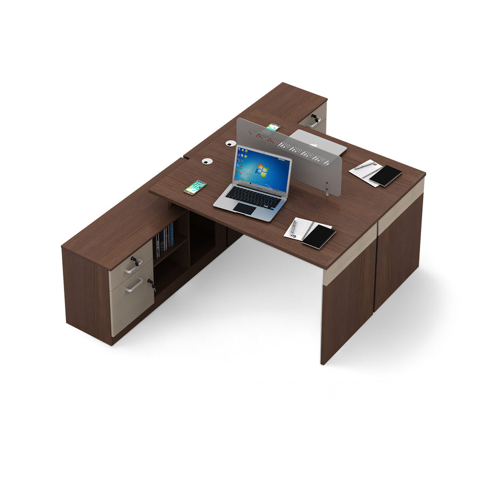 Desk & Chair Combo with Cabinet Computer Desk for Single/Double YGZ-2017