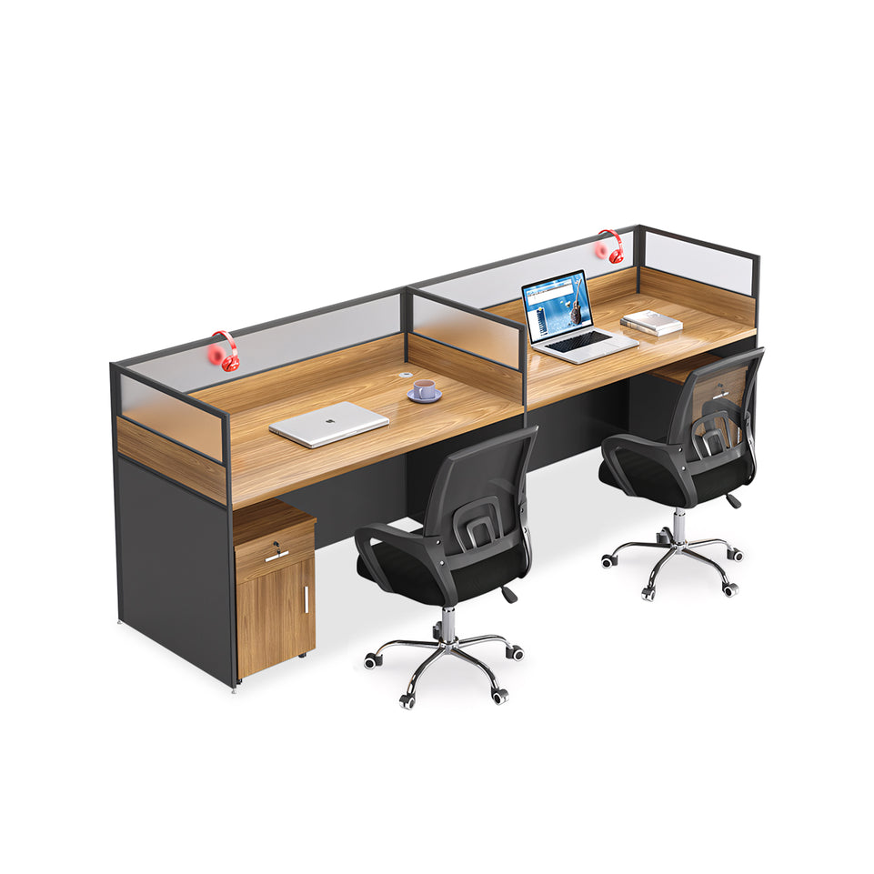 Simple Office Desk and Chair Set with Acrylic Screen YGZ-738