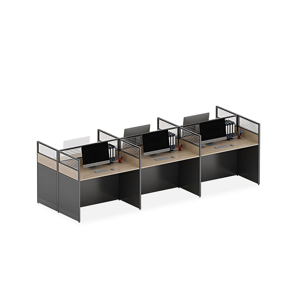 Simple Multi Position Office Desk Combination With Screen Partition YGZ-745