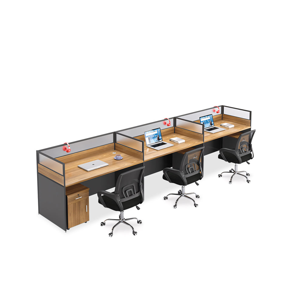 Simple Office Desk and Chair Set with Acrylic Screen YGZ-738