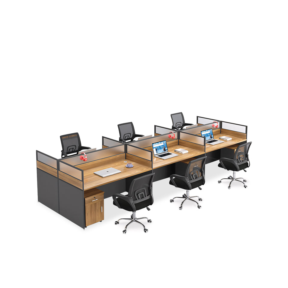 Simple Office Desk and Chair Set with Acrylic Screen YGZ-738