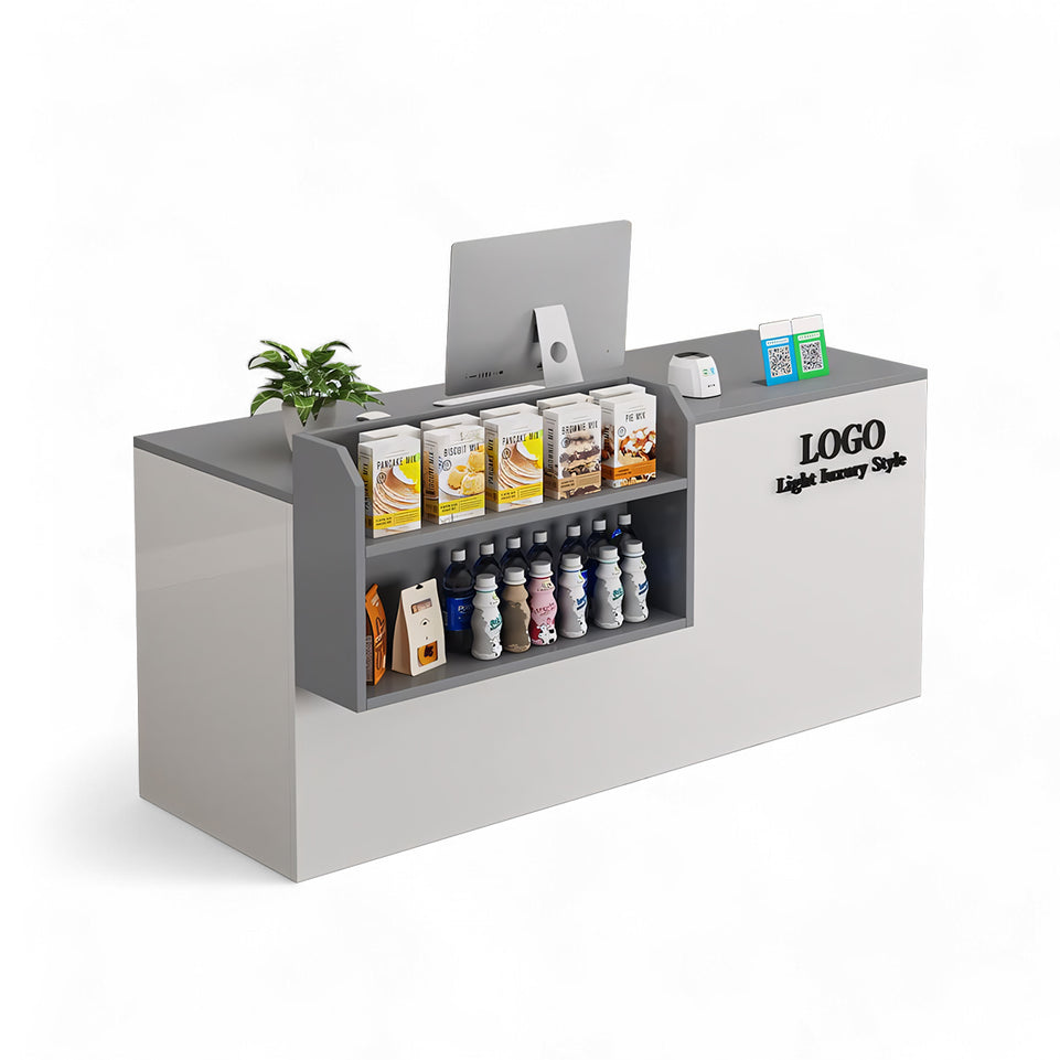 Small Modern Supermarket Counter Clothing Store Reception Desk JDT-2043