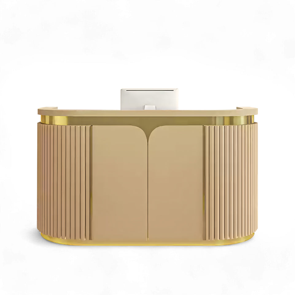 Minimalist Modern Reception Desk with Storage for Beauty and Spa Centers JDT-2145