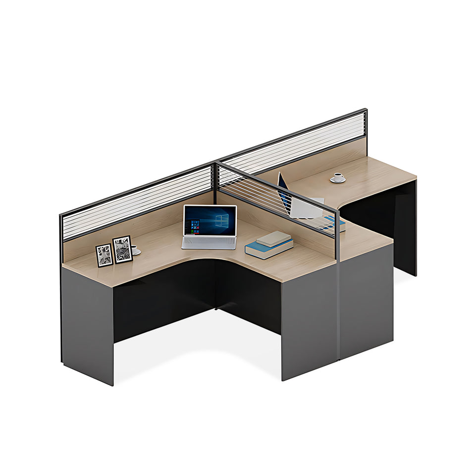 Simple Multi Position Office Desk Combination With Screen Partition YGZ-745