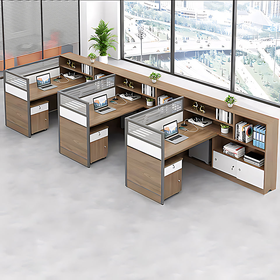 Modern Simple Partitioned Multiperson Staff Desk YGZ-737