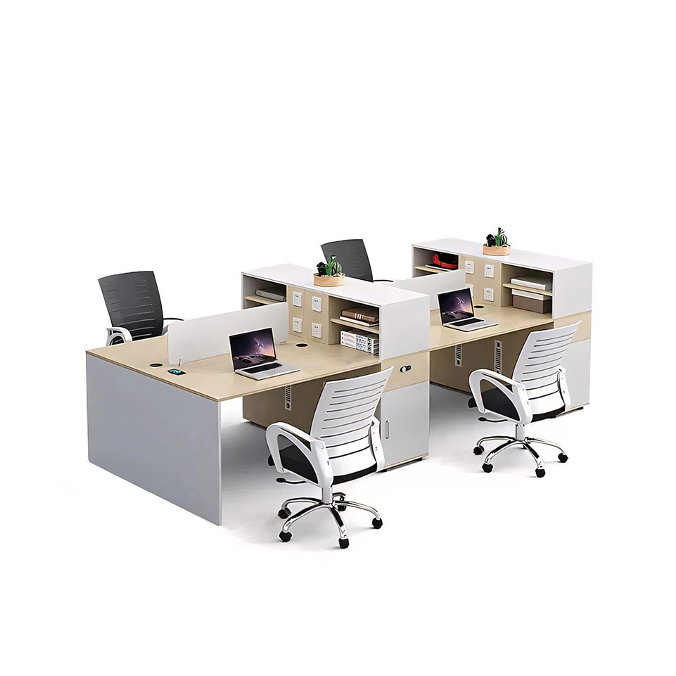 Partitioned Multi-Person Desk And Chair Set With Screen YGZ-735