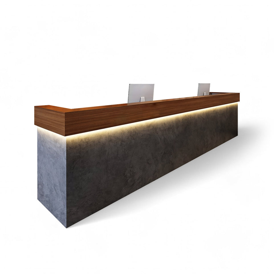 Modern Simple Wood Grain Corner Reception Desk JDT-2021