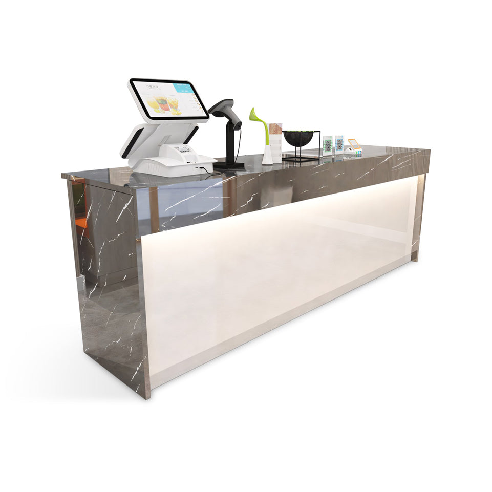 Contemporary Minimalist Rectangular Corner Reception Desk With Compartments JDT-020