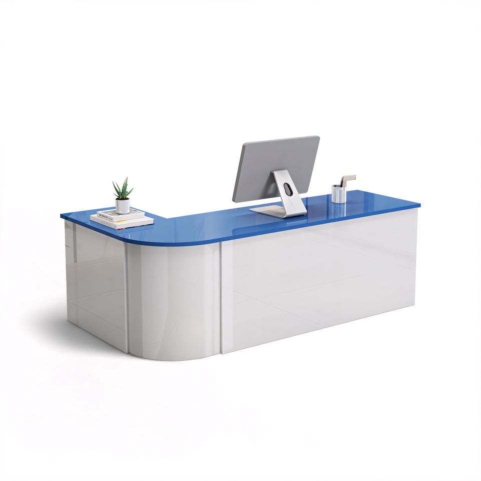 Lacquered Sleek Company With Corner Reception Desk Counter JDT-1091