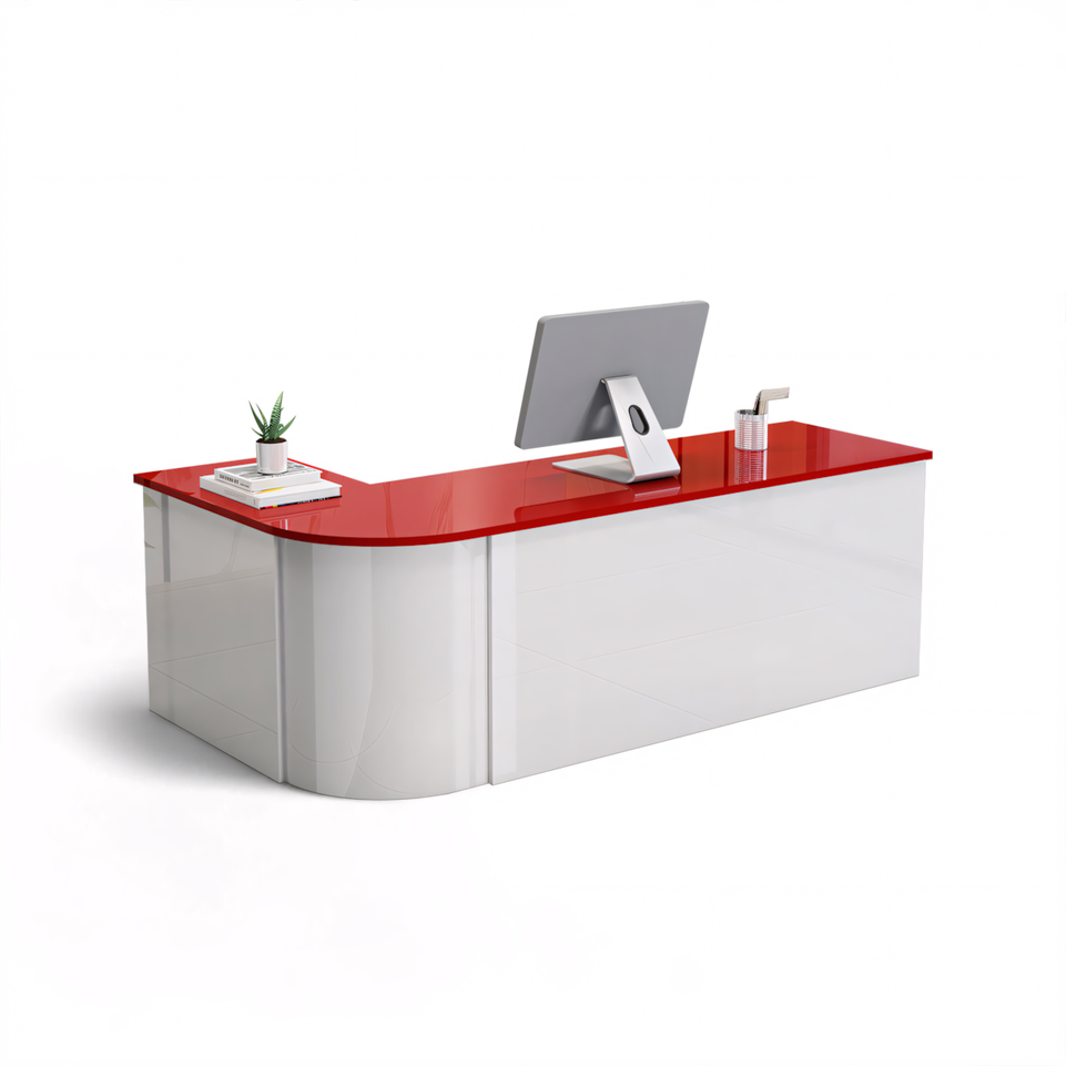 Lacquered Sleek Company With Corner Reception Desk Counter JDT-1091