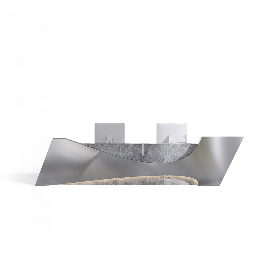 Irregular Art Counter: Stainless Steel Reception Desk for Beauty Salons and Clothing Stores JDT-2148