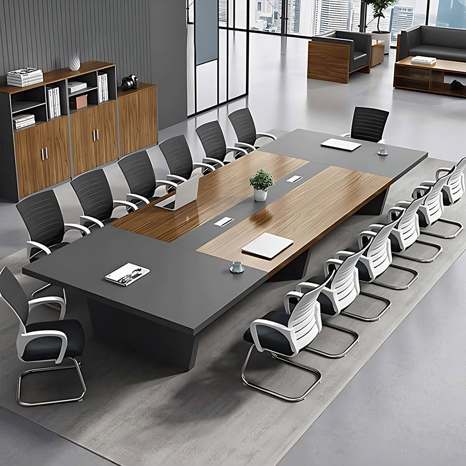 (In Stock) Simple Rectangular Conference Table And Chair Combination HYZ-008