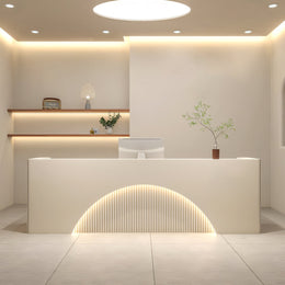 (In Stock) Fully  Assembled LED Salon Reception Desk  with Storage JDT-1039