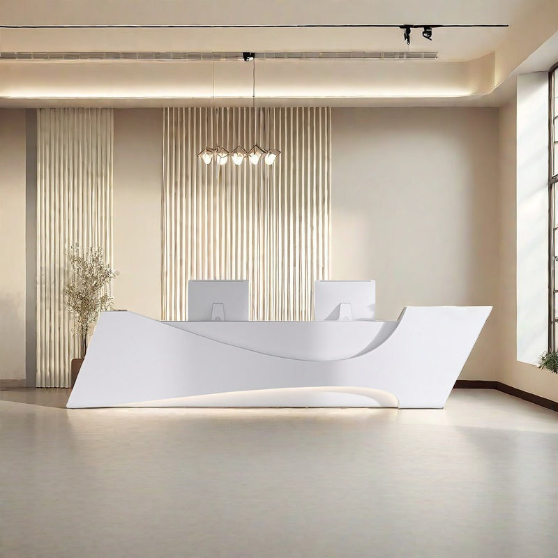 Irregular Art Counter: Stainless Steel Reception Desk for Beauty Salons and Clothing Stores JDT-2148