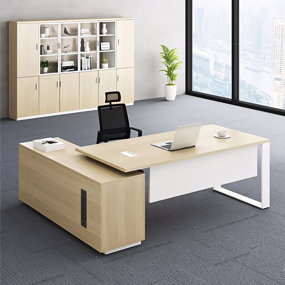 L-Shaped Maple Executive Desk LBZ-10101