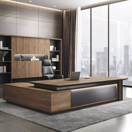 High-End Modern Executive Desk with Large Side Cabinet LBZ-10169