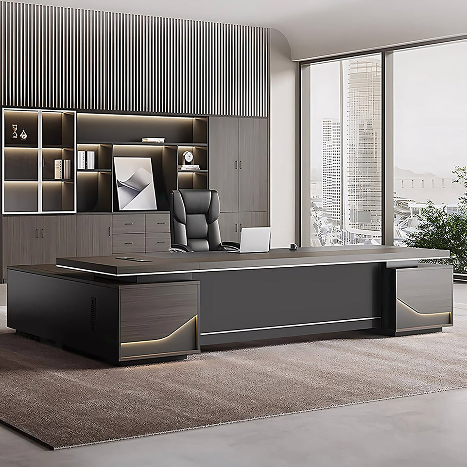 Stylish and Luxurious L-Shaped Executive Desk with Spacious Desktop Design LBZ-613