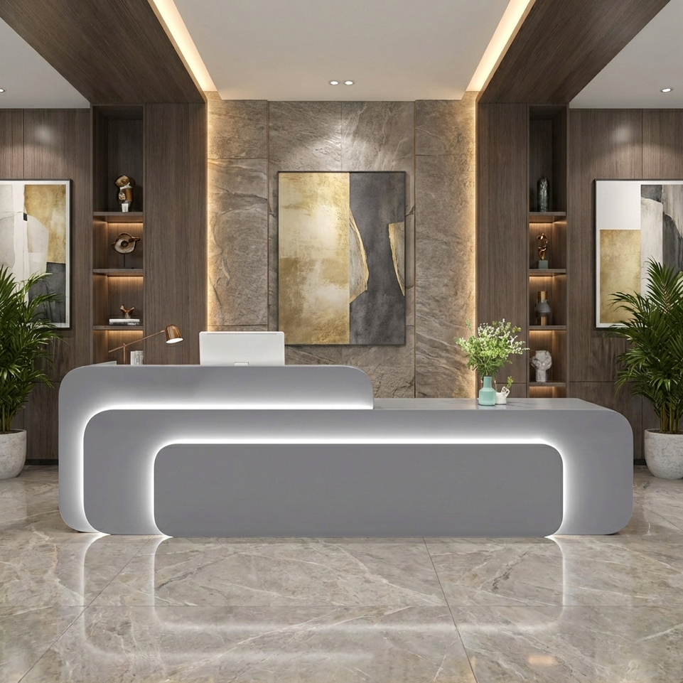 Customized Elegance Leading the Way Stainless Steel Reception Desk JDT-7286