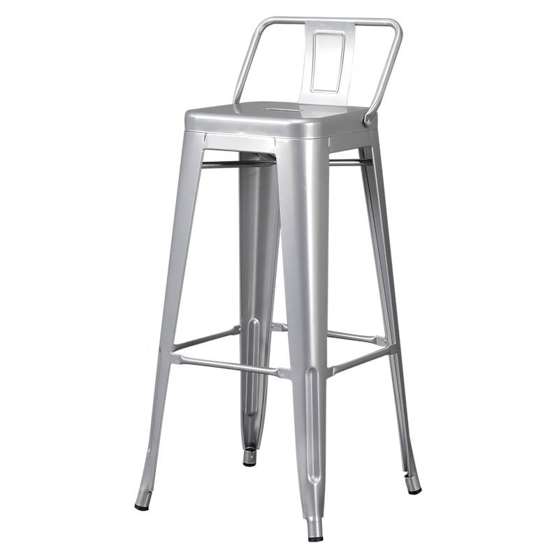 Modern Metal and Wood Bar Stool with Backrest Commercial Use BTZ-006