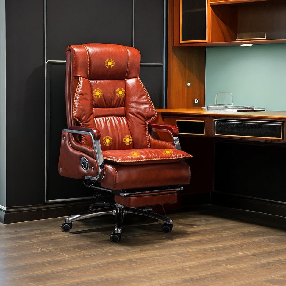 Leather Boss Rotating Office Reclining Lift Swivel Chair BGY-1064