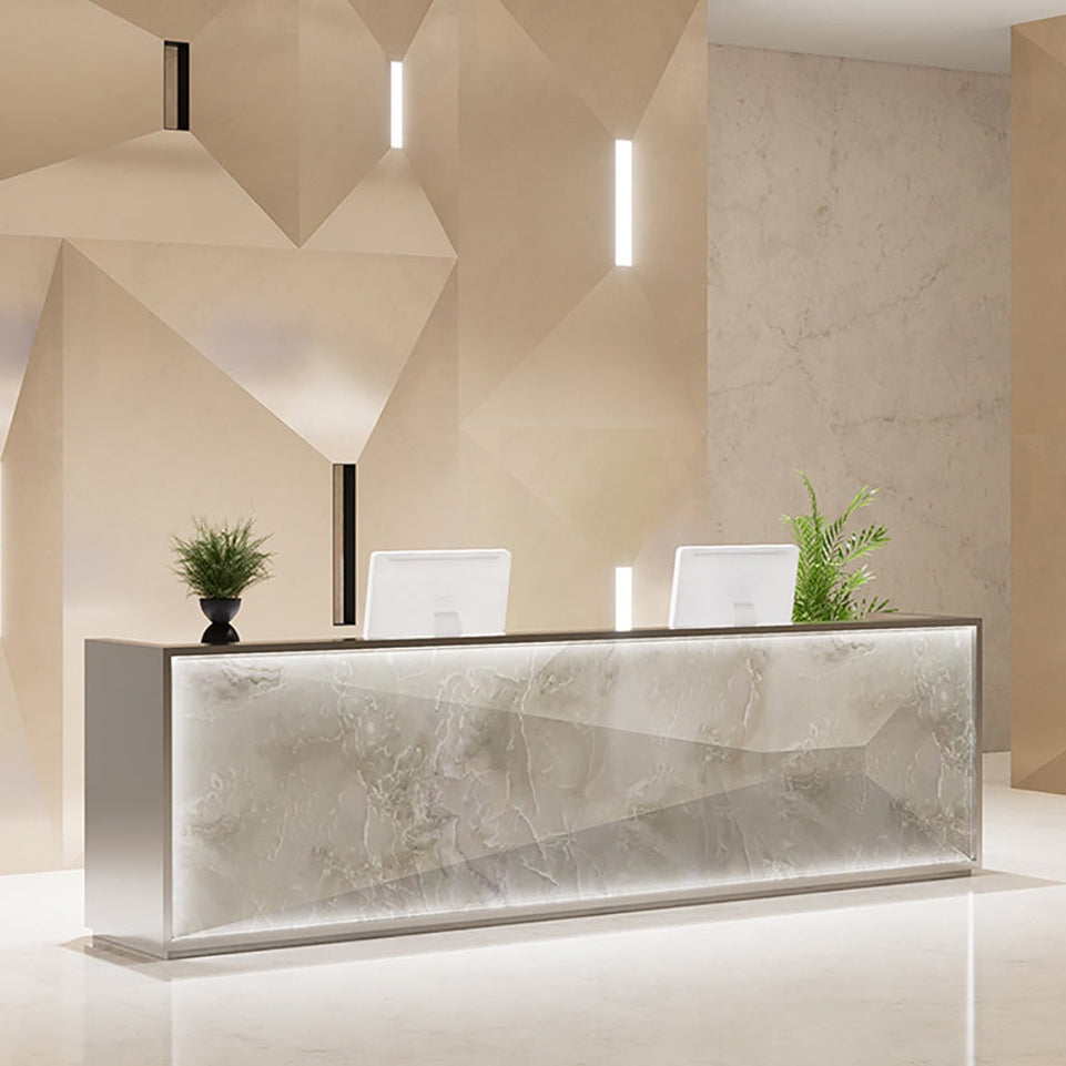 Light Luxury Stylish Stainless Steel Reception Desk JDT-1018