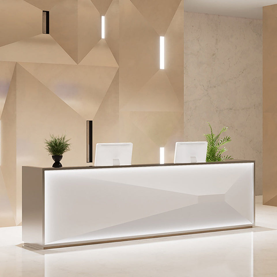 Light Luxury Stylish Stainless Steel Reception Desk JDT-1018