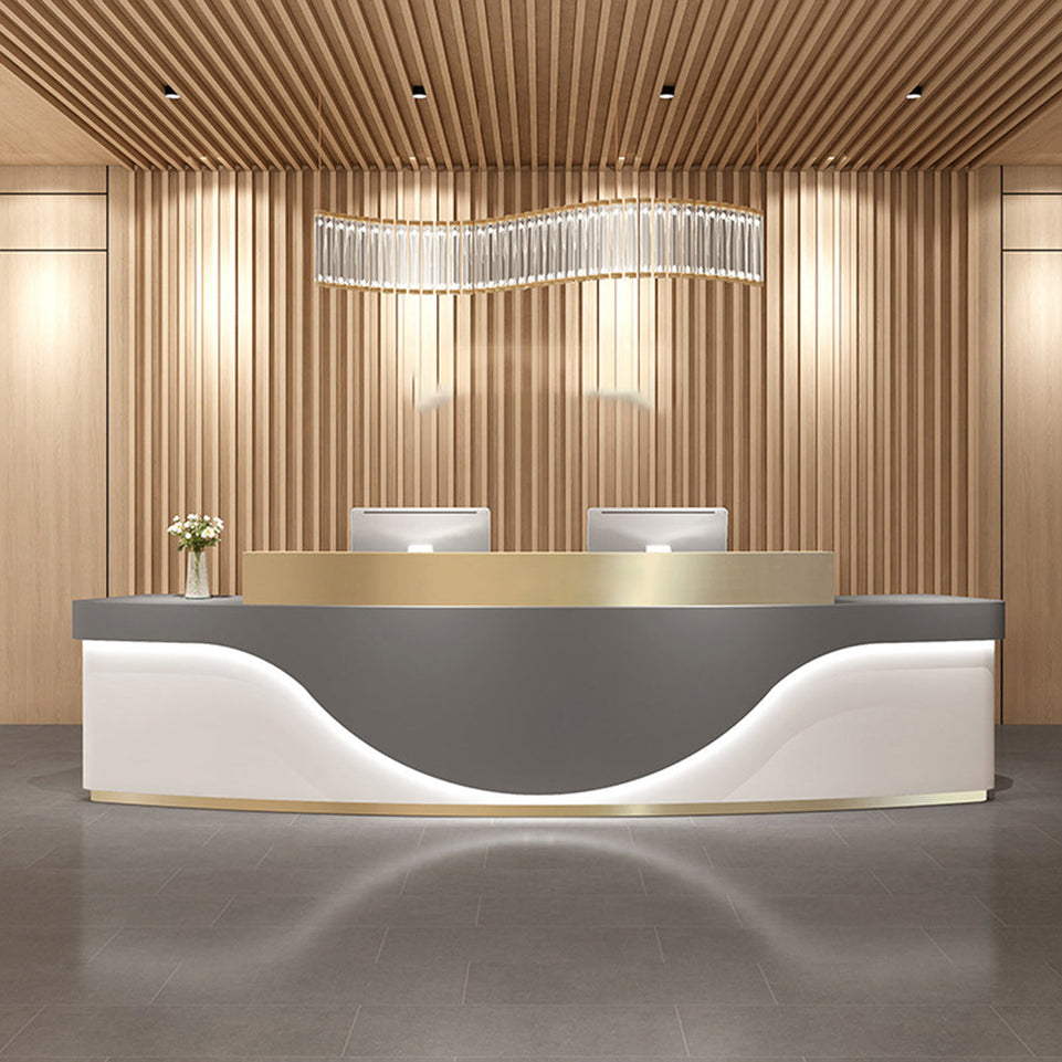 Light Luxury Stainless Steel Reception Desk JDT-1033