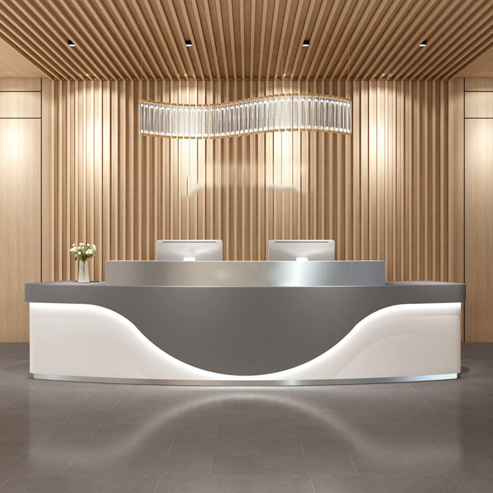 Light Luxury Stainless Steel Reception Desk JDT-1033