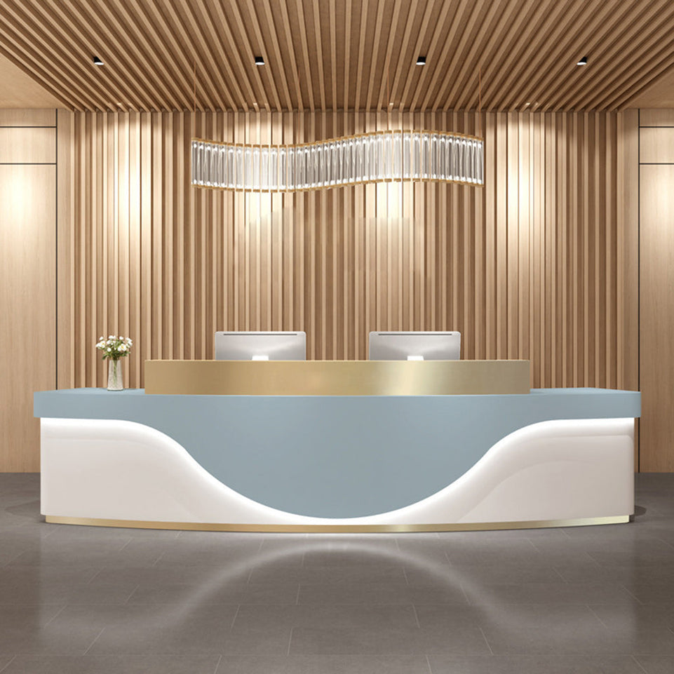 Light Luxury Stainless Steel Reception Desk JDT-1033