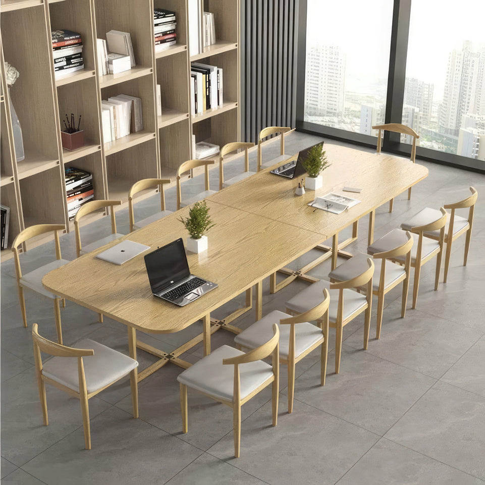 Classic Conference Desk Reading Room Table 14-Seat Set HYZ-1056