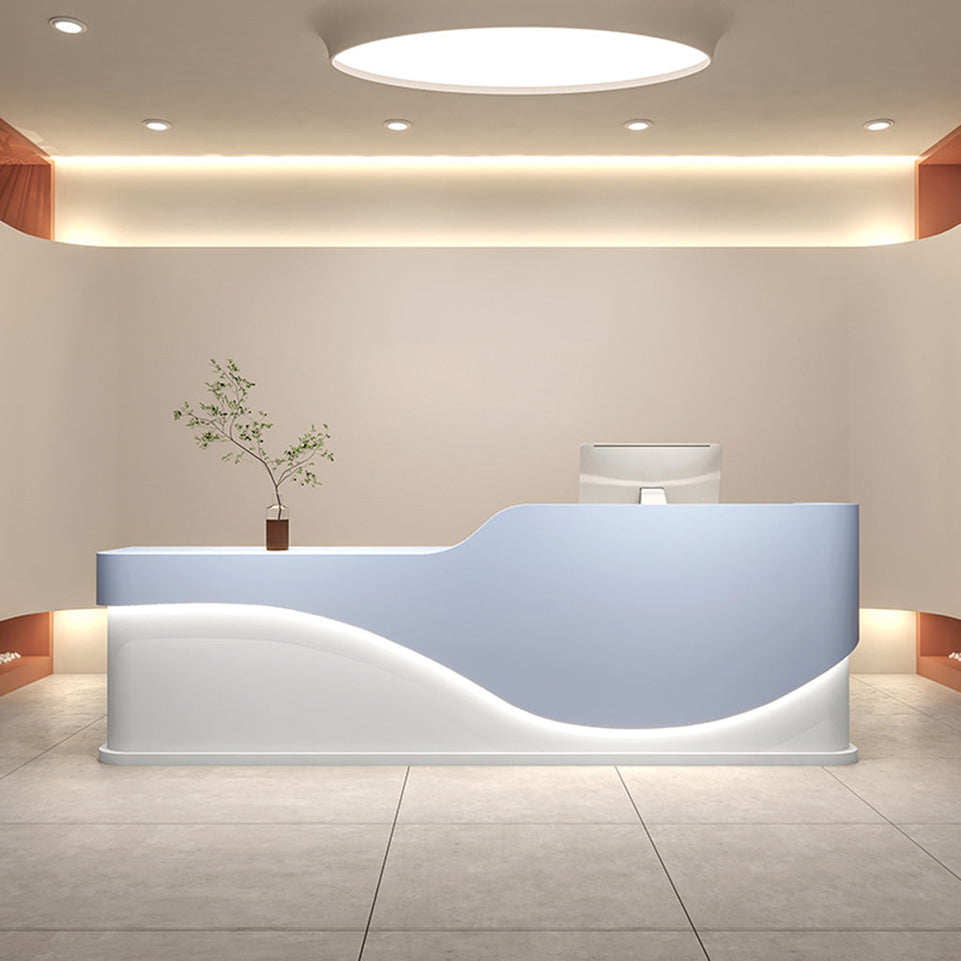 Creamy Style Minimalist Lacquered Salon Store Reception Desk JDT-1044