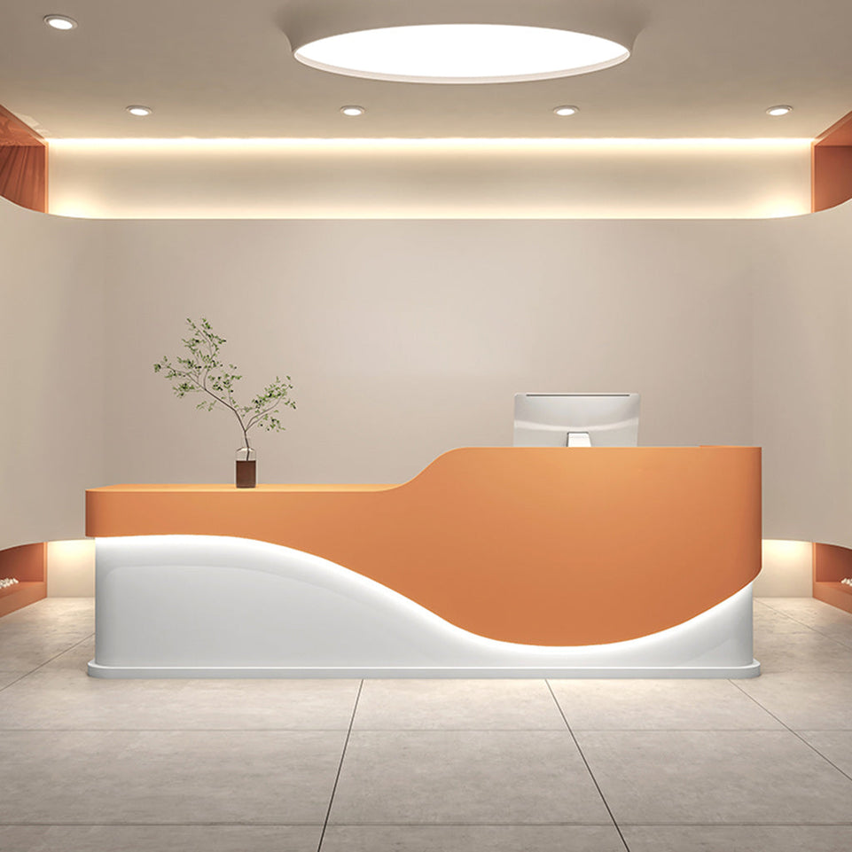 Creamy Style Minimalist Lacquered Salon Store Reception Desk JDT-1044