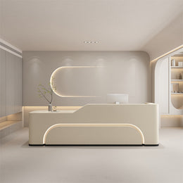 Reception Desk For Beauty Salons Clothing Store Curved Design JDT-1037